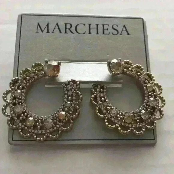 Marchesa new Open Hoop Earrings in gold /c… - Picture 5 of 8
